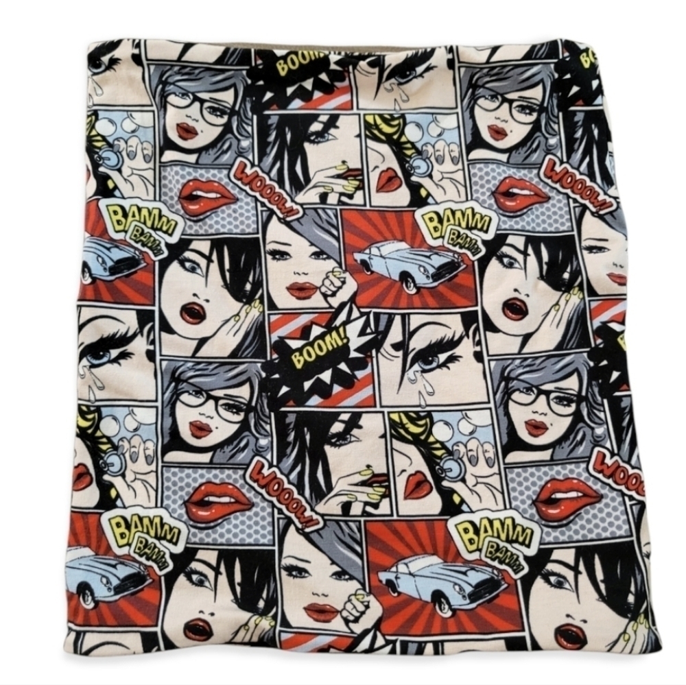 New Handmade Neck Gaitor Face Warmer Comic Strip Gaitor